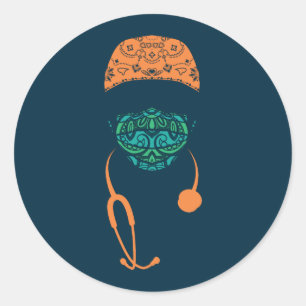 Sticker Rond masque cachette