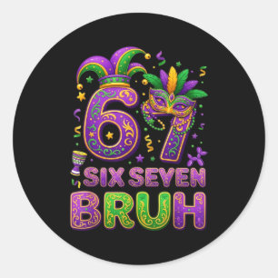 Sticker Rond Masque de bouffon de Mardi Gras 67 Bruh La Nouvell