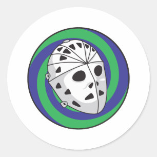 Sticker Rond masque de hockey
