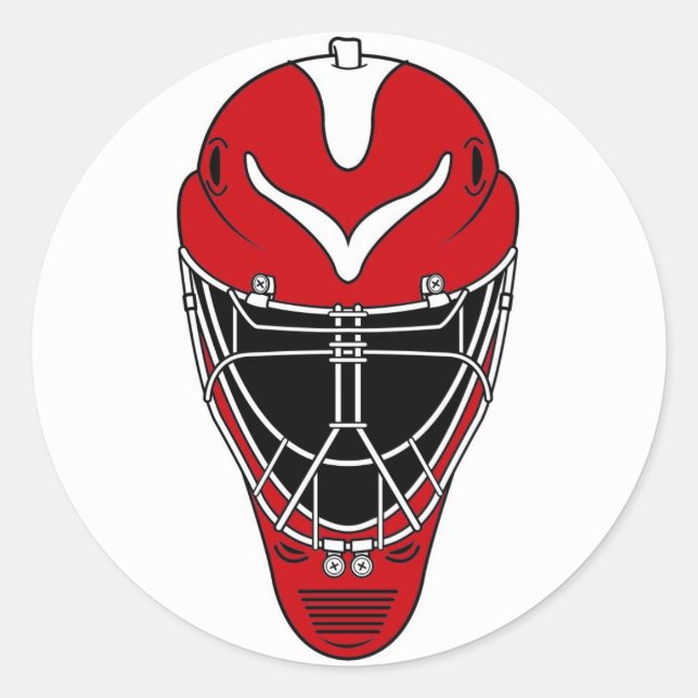 Sticker Rond Masque de hockey (Devant)