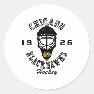 Sticker Rond Masque de hockey des Blackhawks de Chicago Rouge N