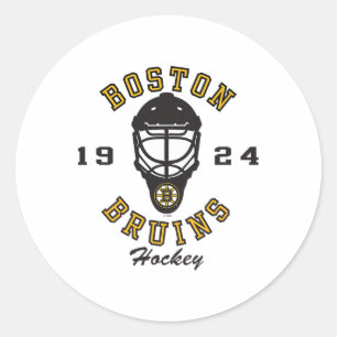 Sticker Rond Masque de hockey des Boston Bruins gris officielle