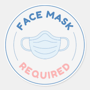 Sticker Rond masque de visage obligatoire