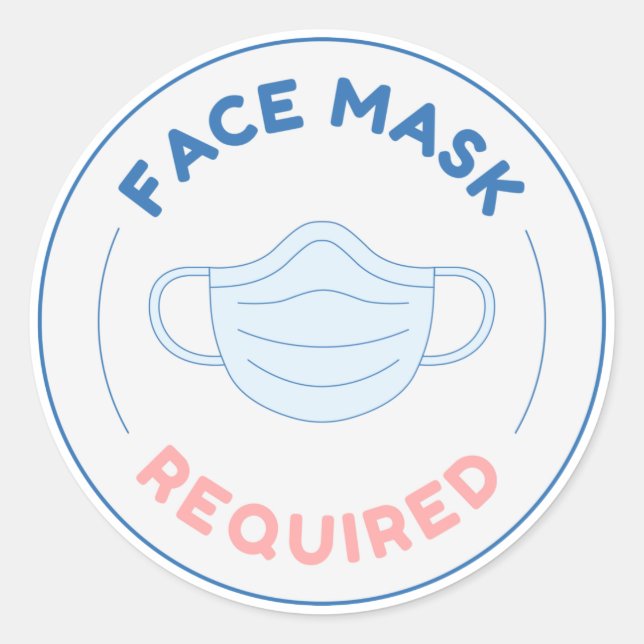 Sticker Rond masque de visage obligatoire (Devant)