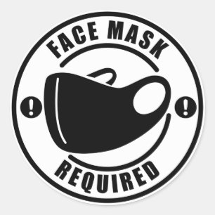 Sticker Rond Masque de visage requis