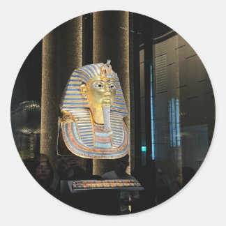 Sticker Rond Masque d'or de Toutânkhamon | Pharaon de l'Égypte