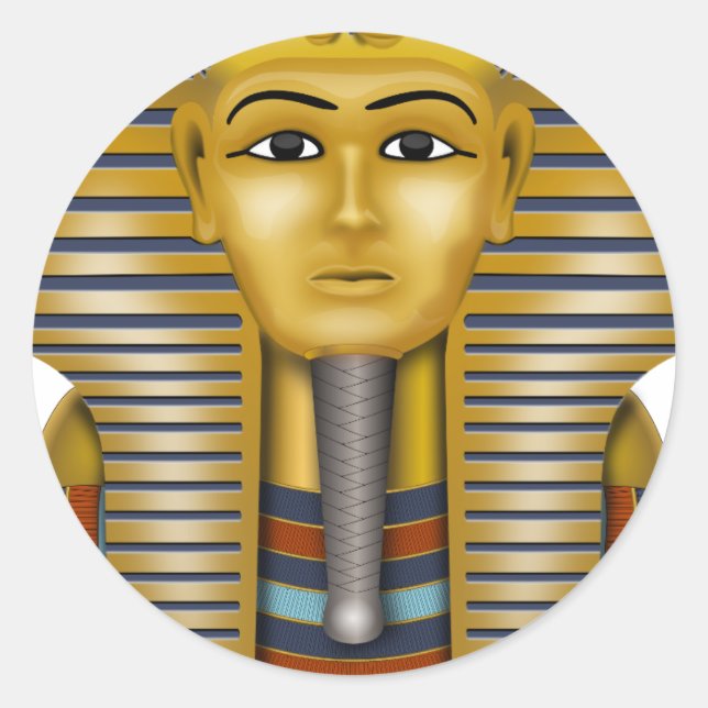 Sticker Rond Masque égyptien Tutankhamun (Devant)