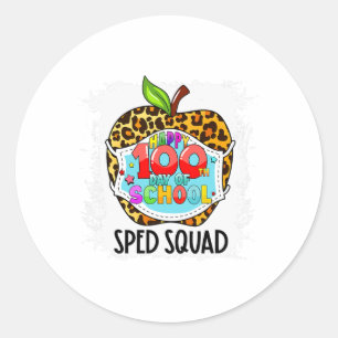 Sticker Rond Masque facial de la 100e journée d'école de l'équi