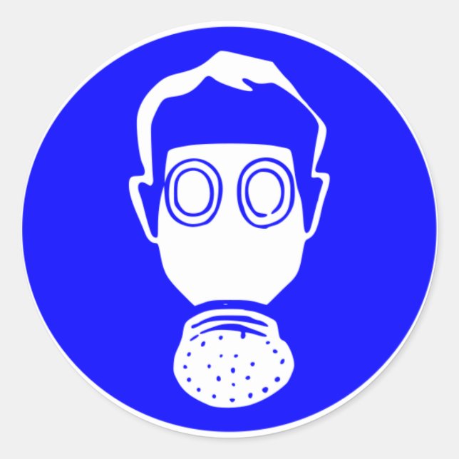 Sticker Rond Masque gaz (Devant)