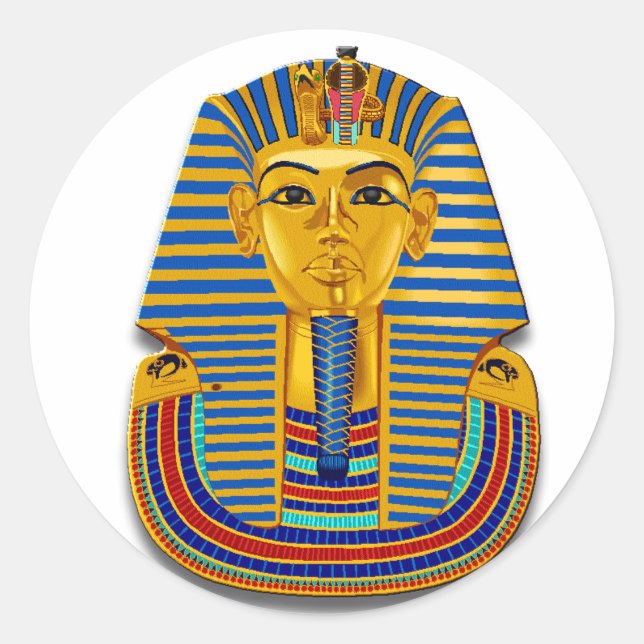 Sticker Rond Masque King Tut (Devant)
