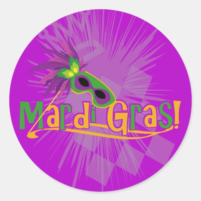 Sticker Rond Masque Mardi Gras (Devant)