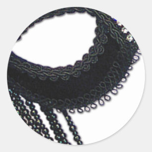 Sticker Rond Masque noir et strass