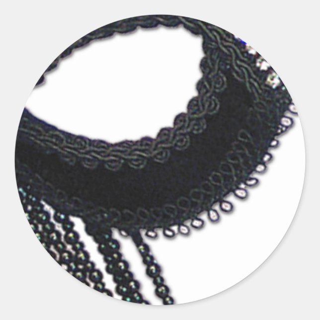 Sticker Rond Masque noir et strass (Devant)
