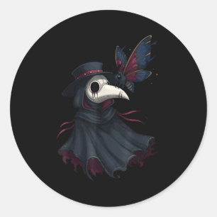 Sticker Rond Masque Occulte Docteur Visage Peste Cottagecore Go