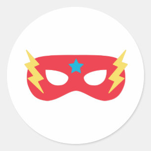 Sticker Rond Masque Superhero