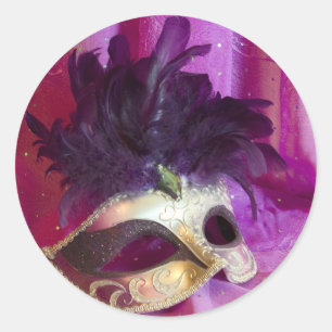 Sticker Rond Masque violet