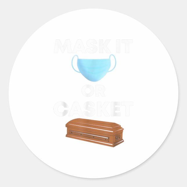 Sticker Rond Masquer ou Casket amusant (Devant)