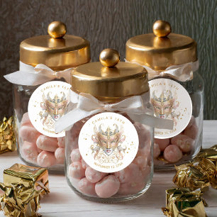 Sticker Rond Masquerade Motif Sweet 16 Rose Gold ID1032