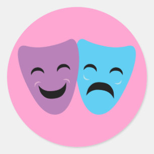 Sticker Rond Masques de drame