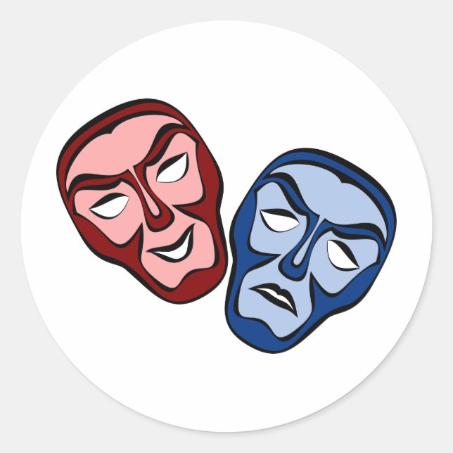 Sticker Rond Masques faciaux classiques (Devant)