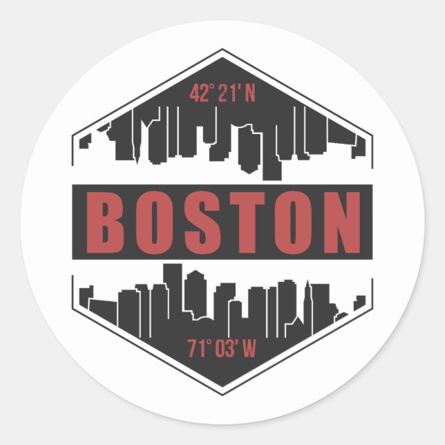 Sticker Rond Massachusetts de Boston (Devant)
