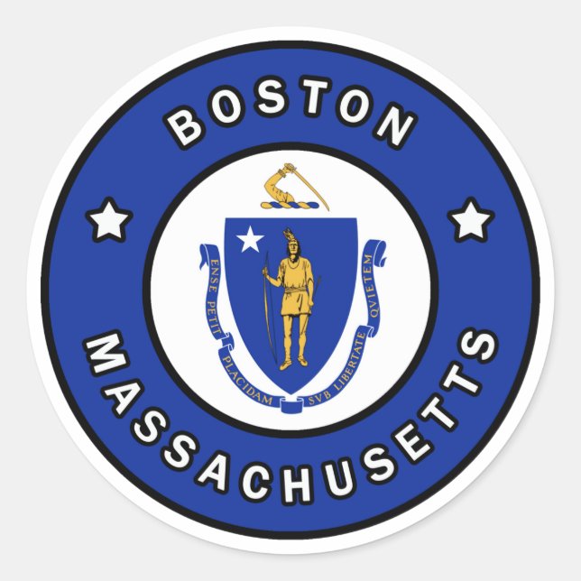 Sticker Rond Massachusetts de Boston (Devant)