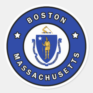 Sticker Rond Massachusetts de Boston