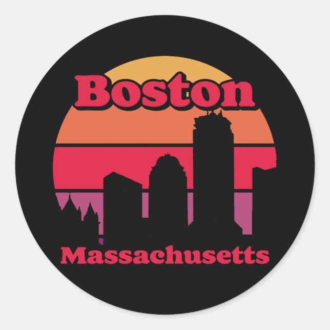 Sticker Rond Massachusetts vintages de Boston (Devant)