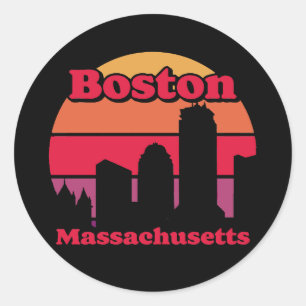 Sticker Rond Massachusetts vintages de Boston