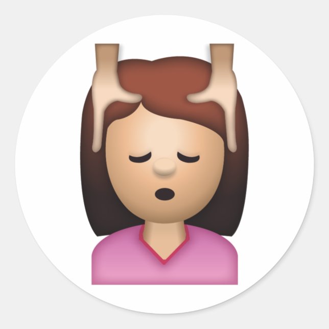 Sticker Rond Massage au visage de la femme - Emoji (Devant)