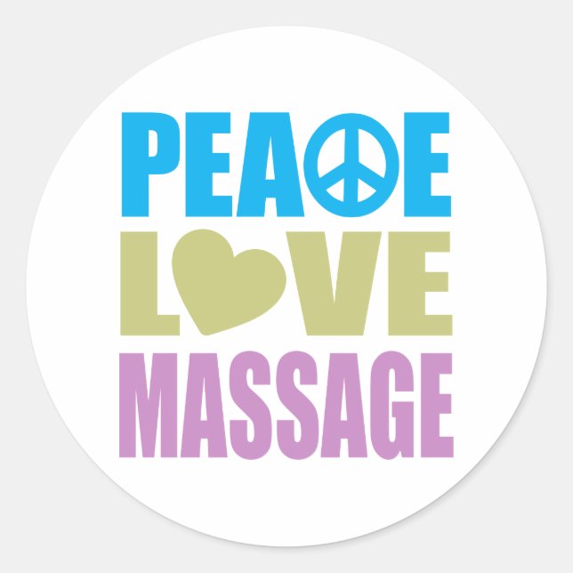 Sticker Rond Massage Peace Love (Devant)