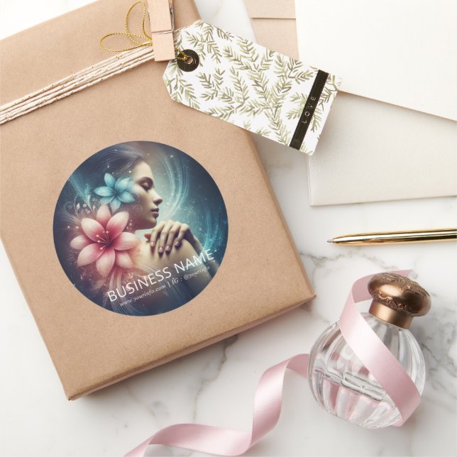 Sticker Rond Massage Thérapie Guérison Mains Énergie Spa Bien-ê (Cadeaux)