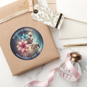 Sticker Rond Massage Thérapie Healing Mains Spa d'énergie Merci