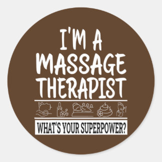 Sticker Rond Massage Thérapiste Relaxage Professionnel