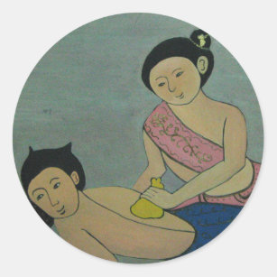 Sticker Rond Massage traditionnel thaïlandais