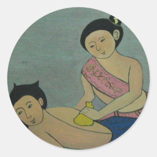 Sticker Rond Massage traditionnel thaïlandais