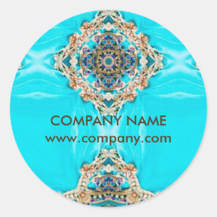 Sticker Rond massothérapeute chakra Yoga turquoise bohème