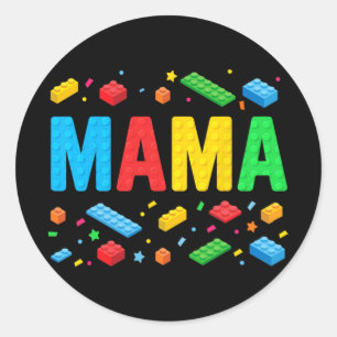 Sticker Rond Master Builder Blocs de briques Blocs drôle Mère