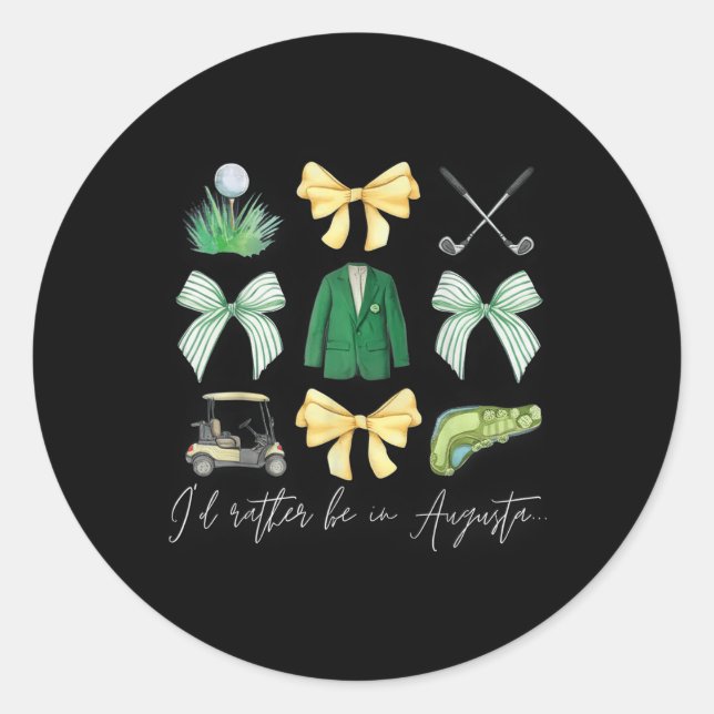 Sticker Rond Master Lets Partee Golf Tournament Coquette Bow Wo (Devant)