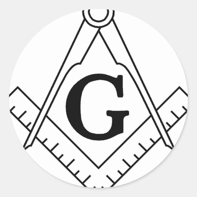 Sticker Rond Master Mason Carré et Compass (Devant)