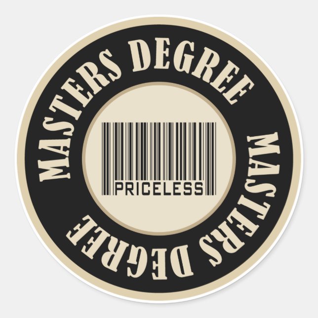 Sticker Rond Masters Degree sans prix (Devant)
