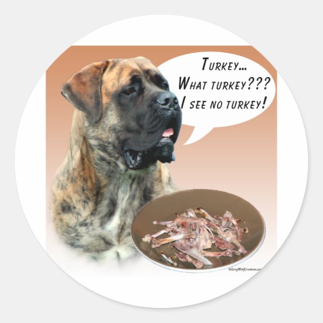Sticker Rond Mastiff (brosse) Turquie (Devant)