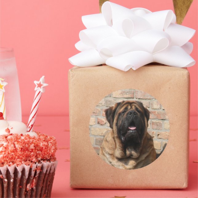 Sticker Rond Mastiff dogue anglais fête des pères (Fête)