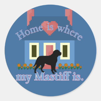 Sticker Rond Mastiff Home Anglais