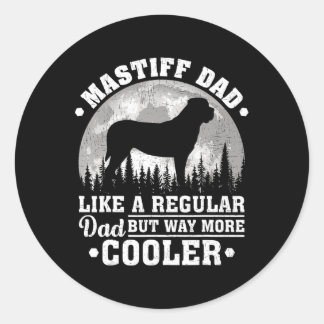 Sticker Rond Mastiff Papa Comme Un Papa Régulier Drôle Mastiff