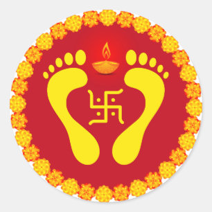 Sticker Rond Mata Lakshmi pieds