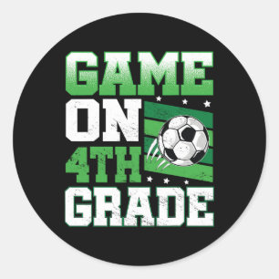 Sticker Rond Match de Soccer en 4e année Byck à l'école Mignon