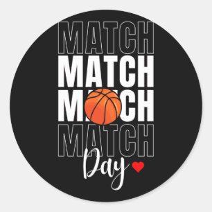 Sticker Rond Match Jour Basketball Actif