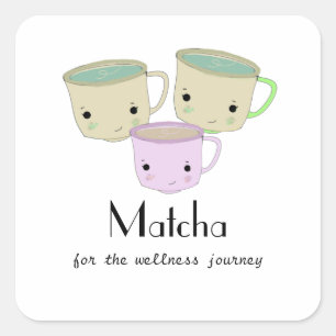 Sticker rond Matcha Wellness Journey