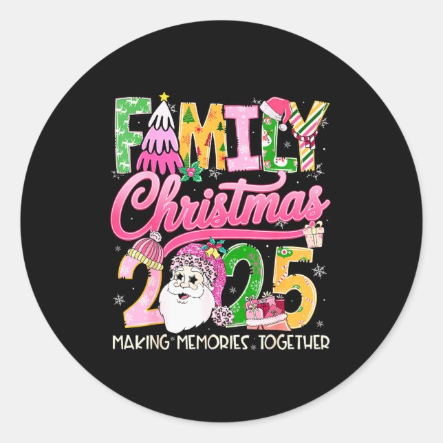 Sticker Rond Matching Family Christmas 2025 Xmas Making Memorie (Devant)